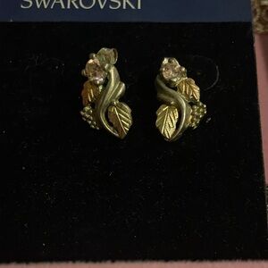 Swarovski Gold and Silver Leaf Earrings